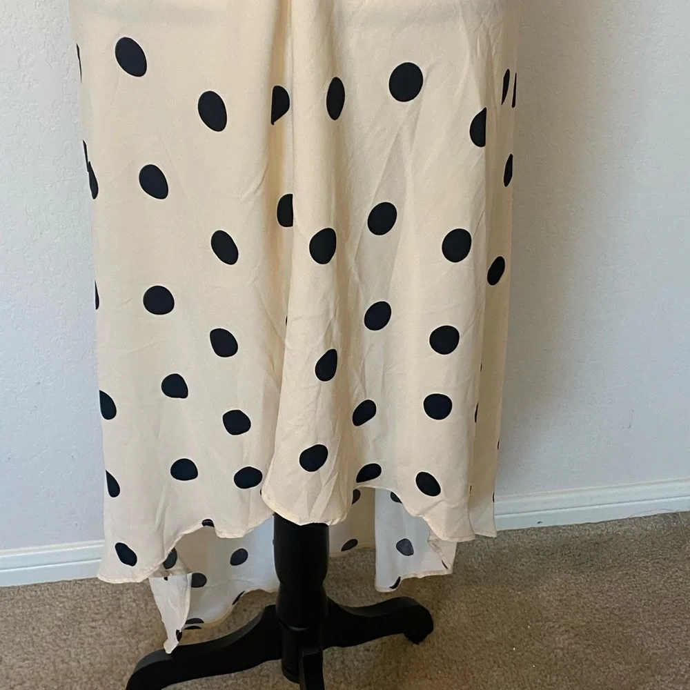 a new day Cream and black Polka Dots High Low Dress NWT - Picture 5 of 11